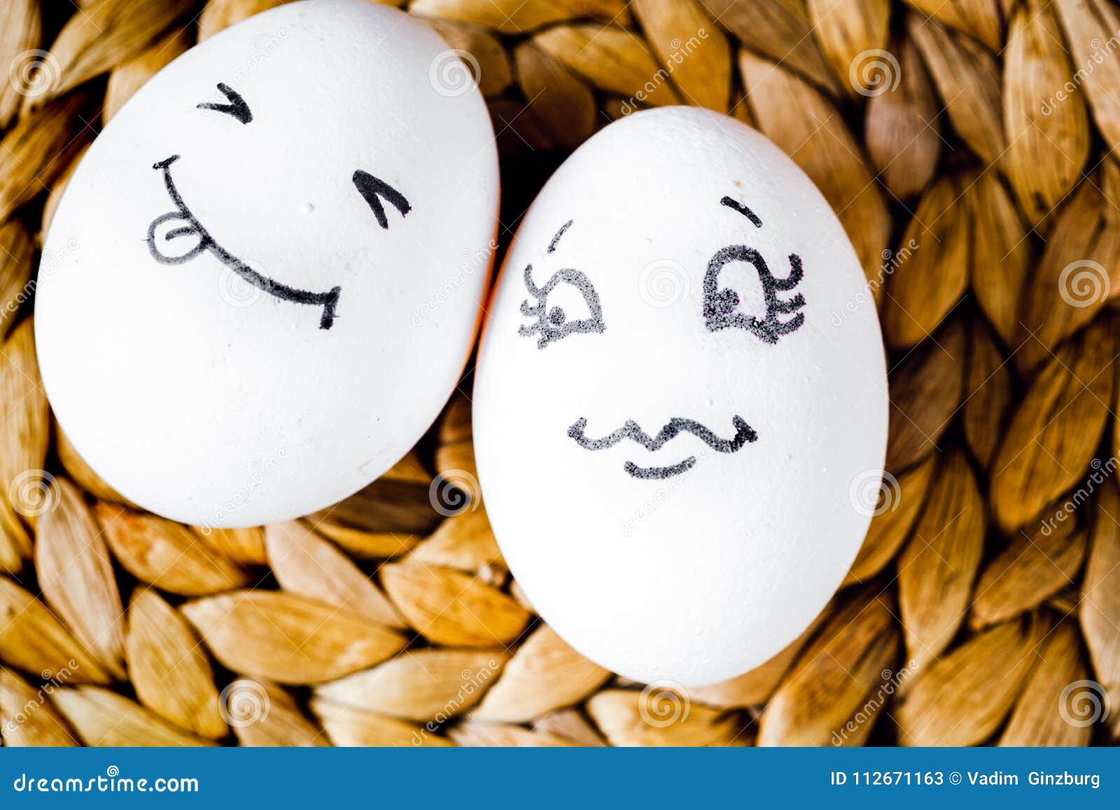 concept human relationships and emotions eggs - flirtation