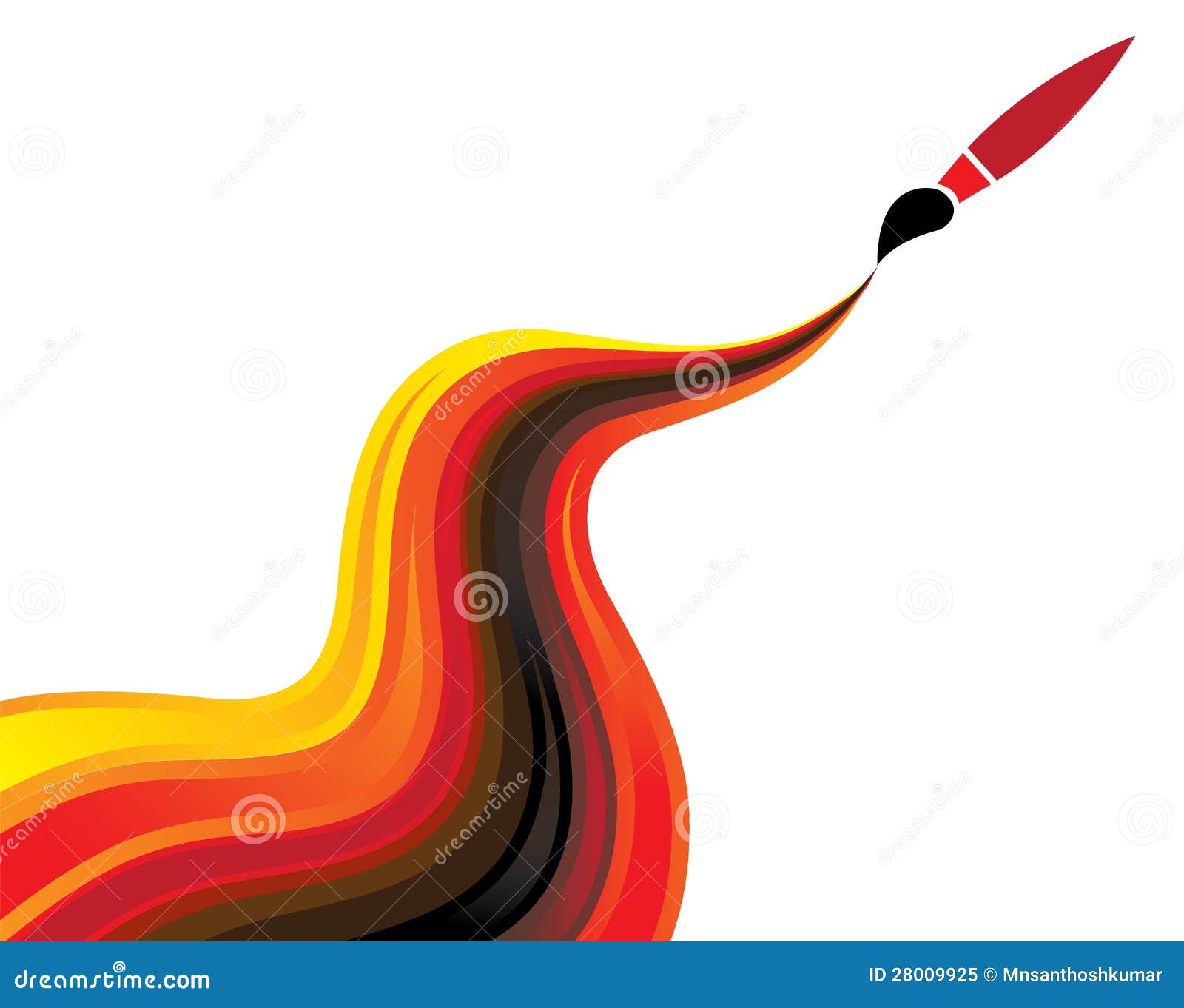  Concept  Illustration Of Flowing Paint  Brush Stock Vector 