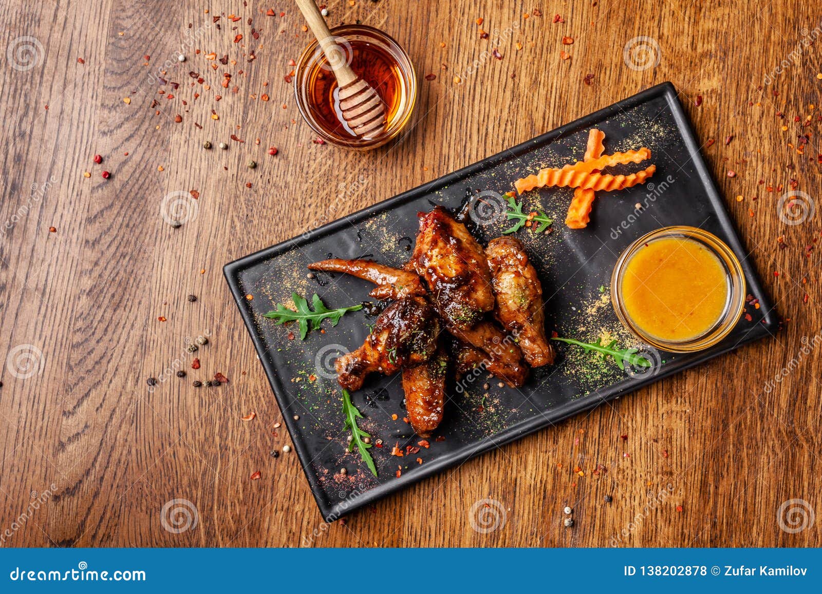 The Concept Of Indian Cuisine. Baked Chicken Wings And ...