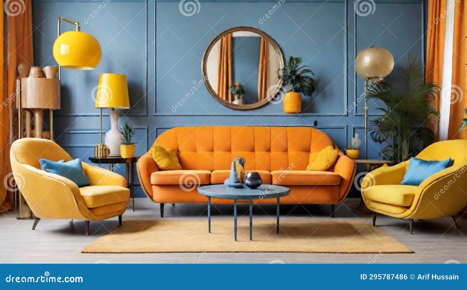Concept Interior Design in the Style of the 80s Stock Illustration - Illustration of shelf ...