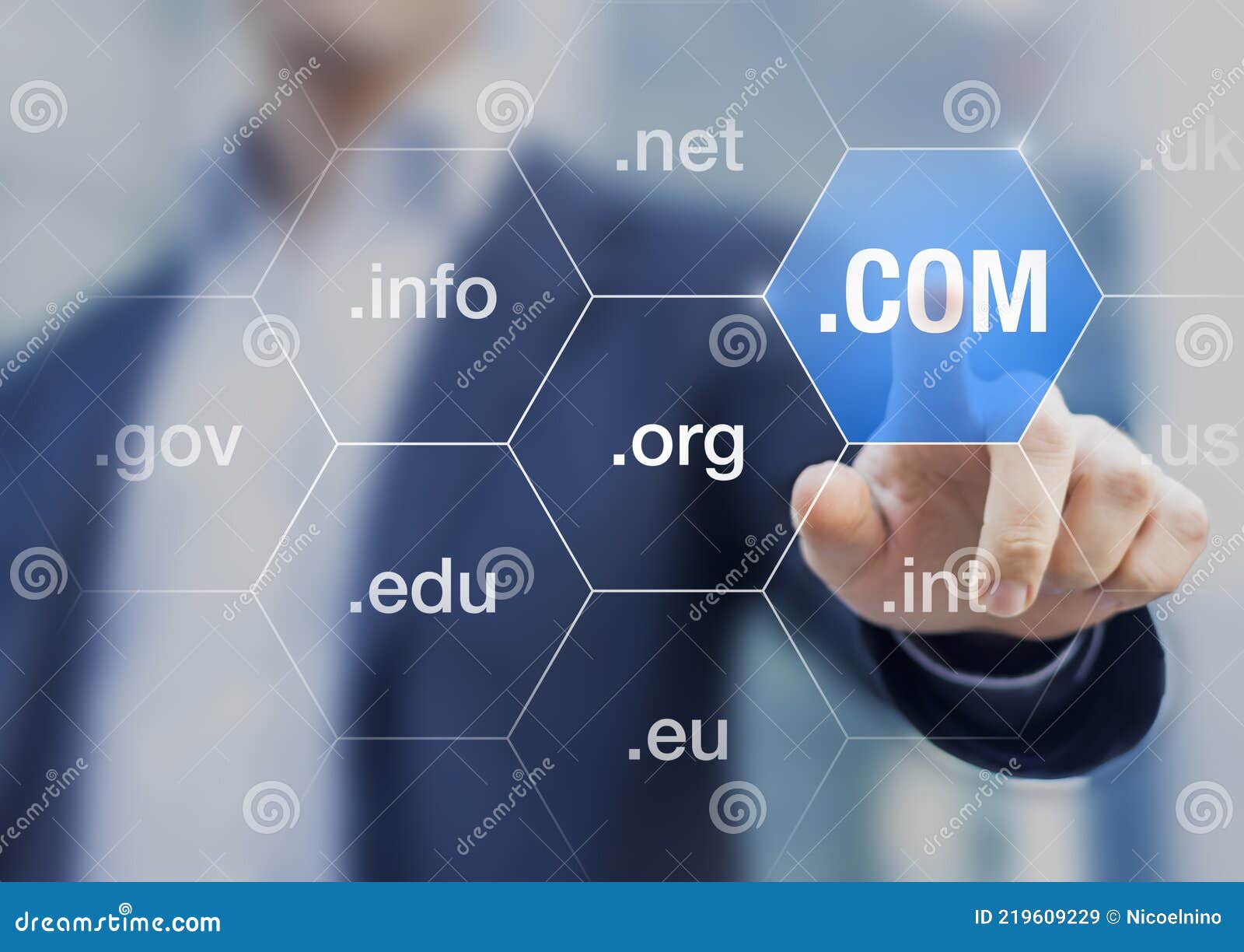 concept about international domain names on internet for websites