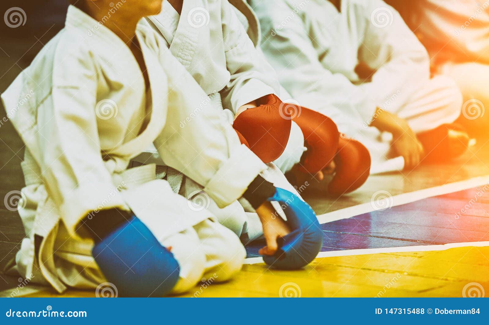 Concept Karate, Martial Arts. Participants Sit In