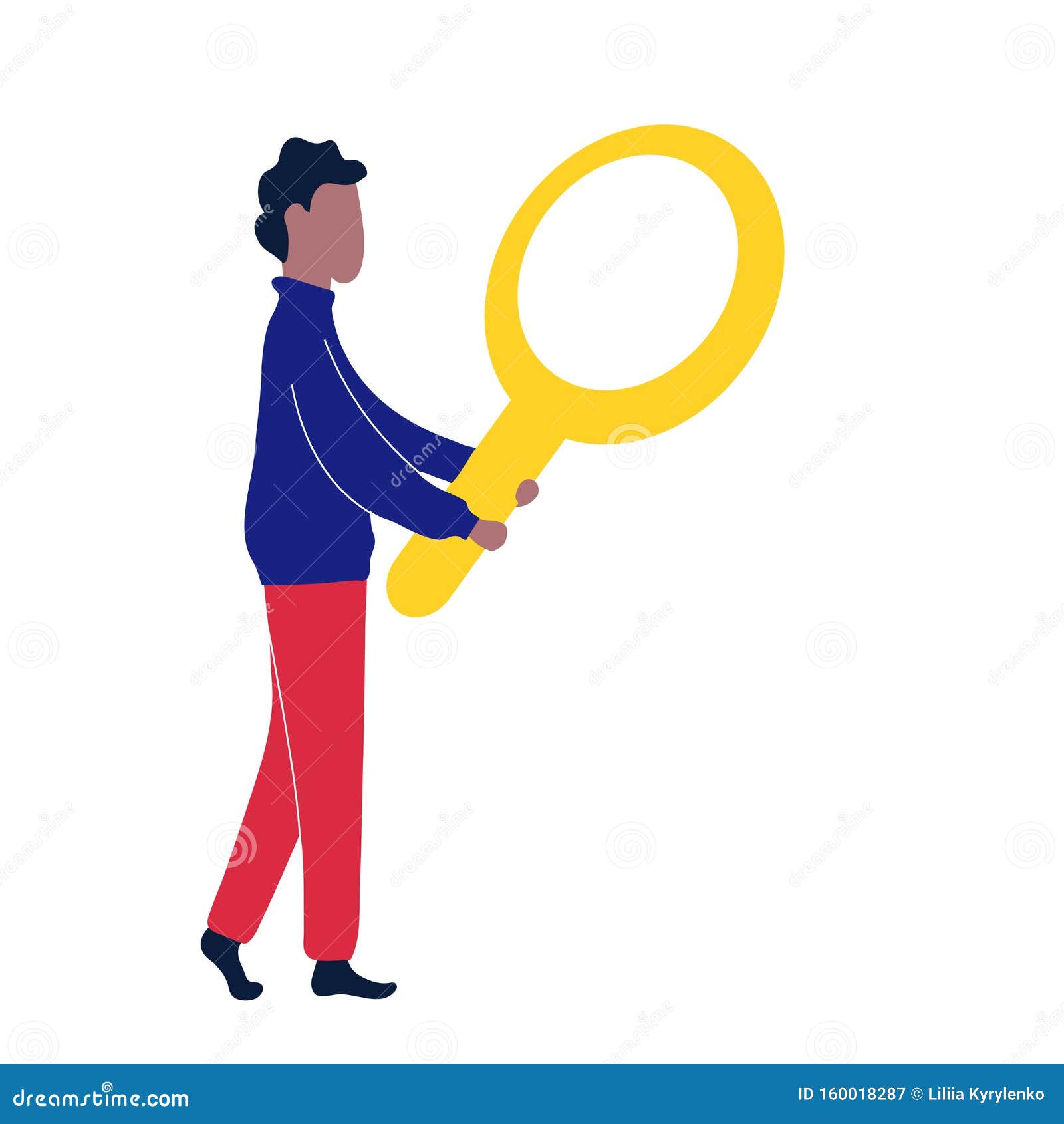 Concept Man with a Magnified Glass is Looking. SEO Optimization and ...