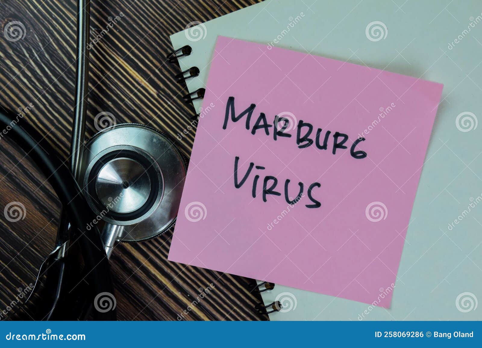 Marburg Virus Symbol. Medical Uniform, White Card With Words Marburg