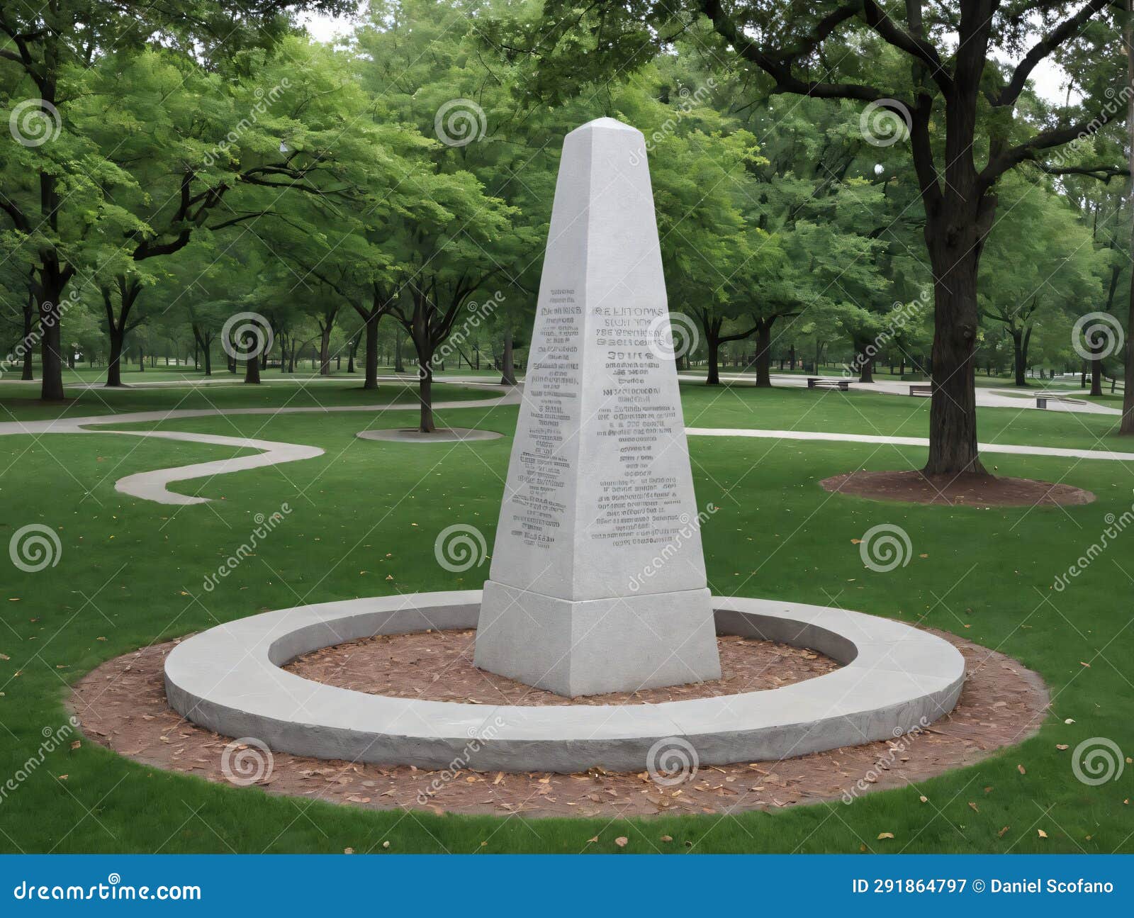 A Monument in a Park. Generative AI Stock Illustration Illustration