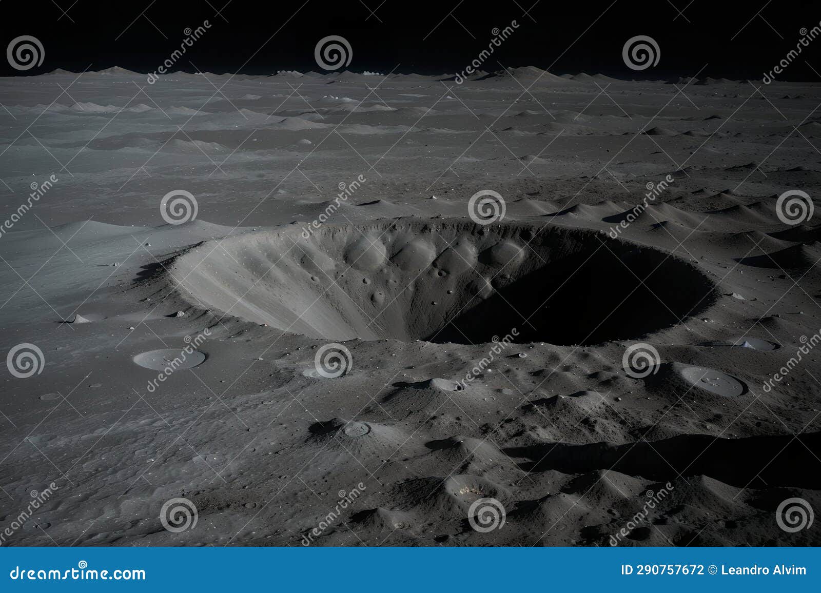 Mystical Beauty Exploring the Intricate Lunar Surface Craters.AI(08)