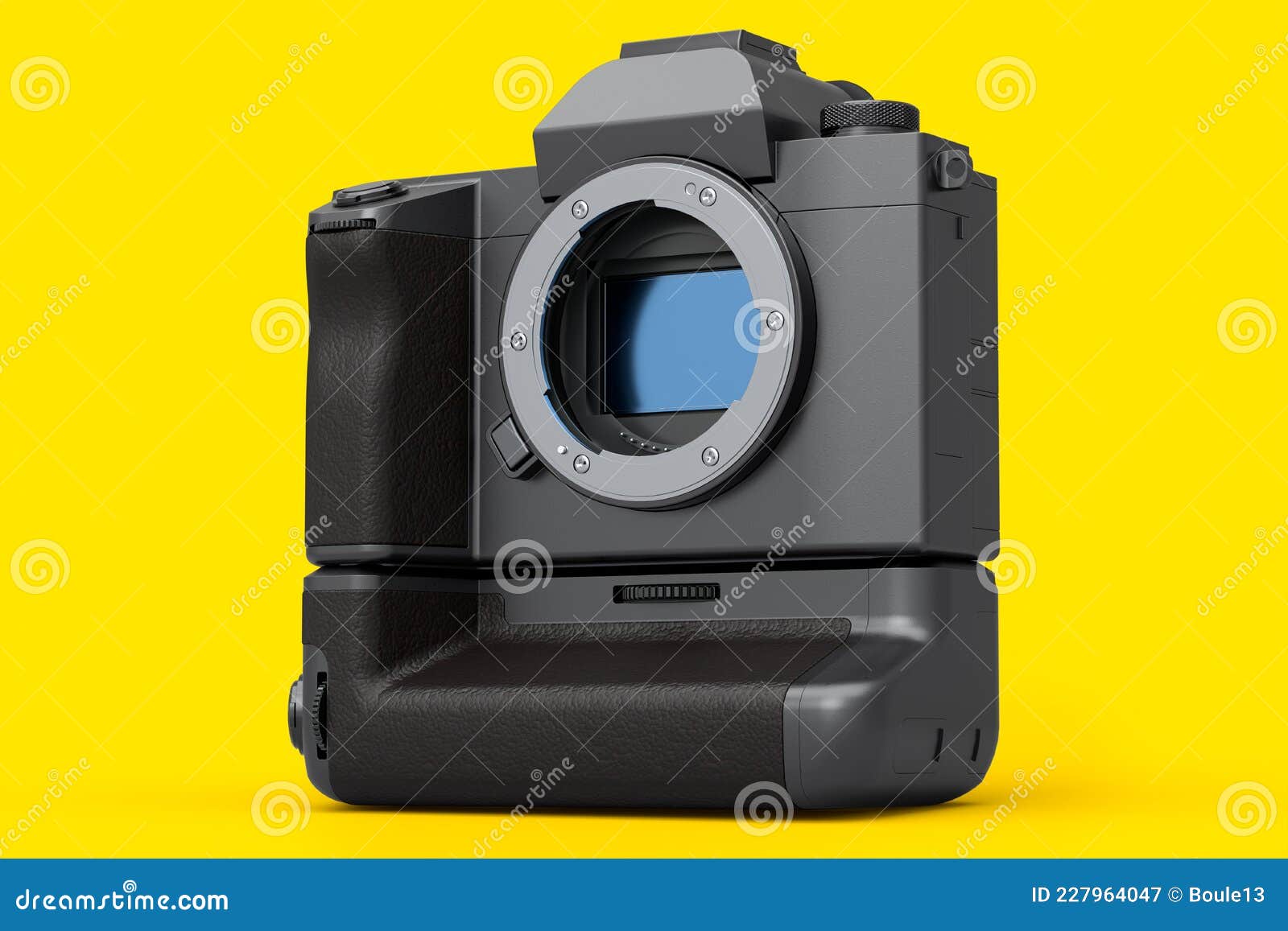 Concept of Nonexistent DSLR Camera Isolated on a Yellow Background. Stock  Illustration - Illustration of film, media: 227964047