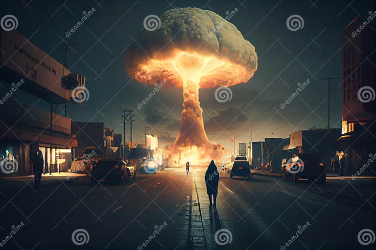 The Concept of Nuclear War. Explosion of a Nuclear Bomb Stock ...