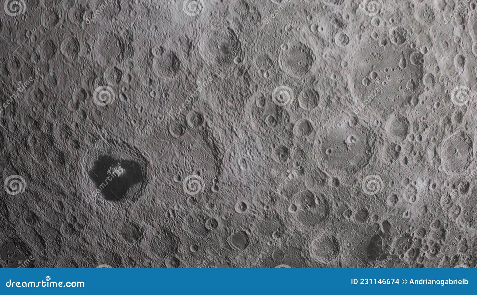 concept 20-p1 scenery of realistic moon surface from space with asteroid impact craters