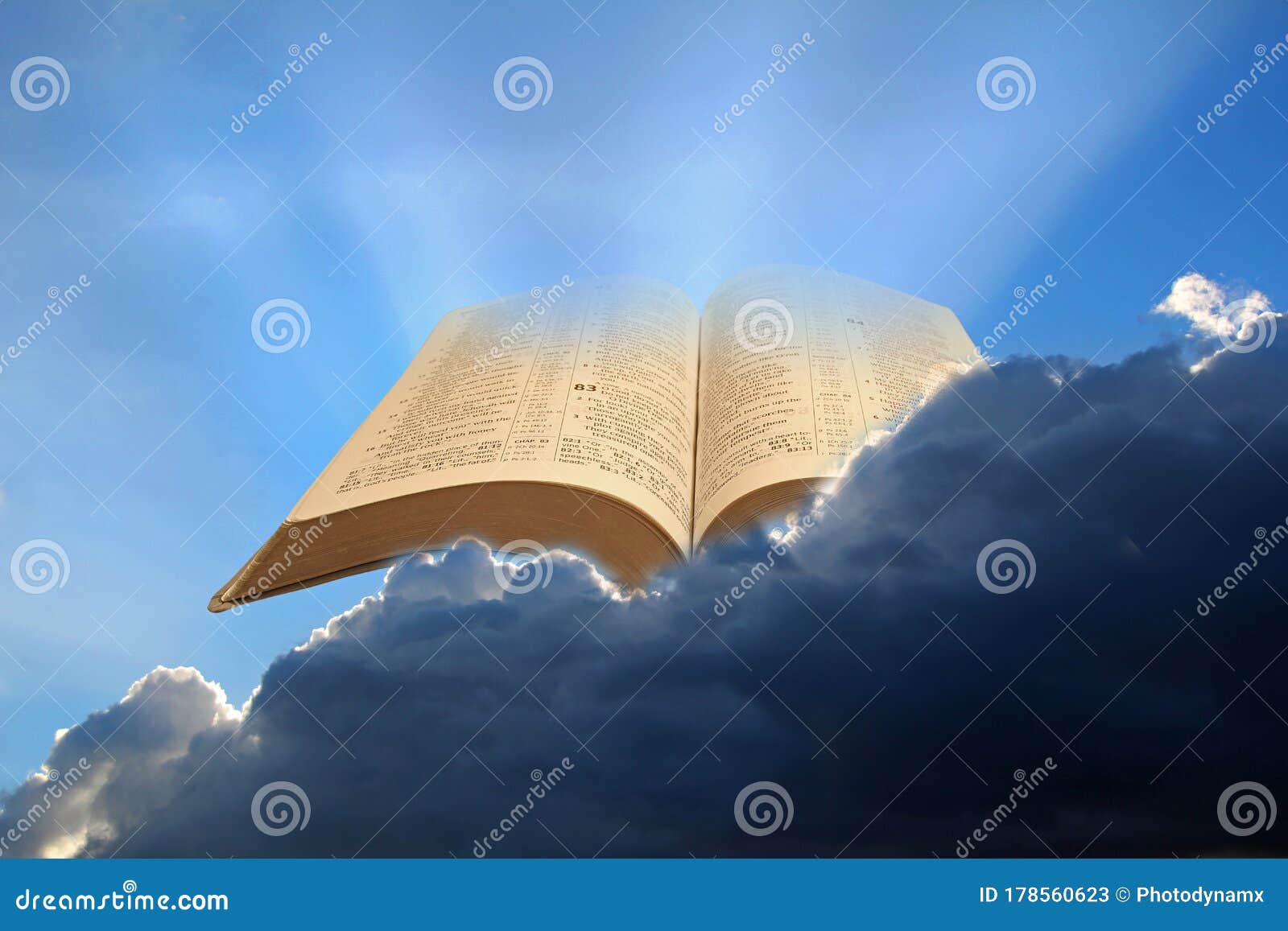 Open Bible in Clouds Sun Rays Skies Sky Heaven Kingdom God Christ ...