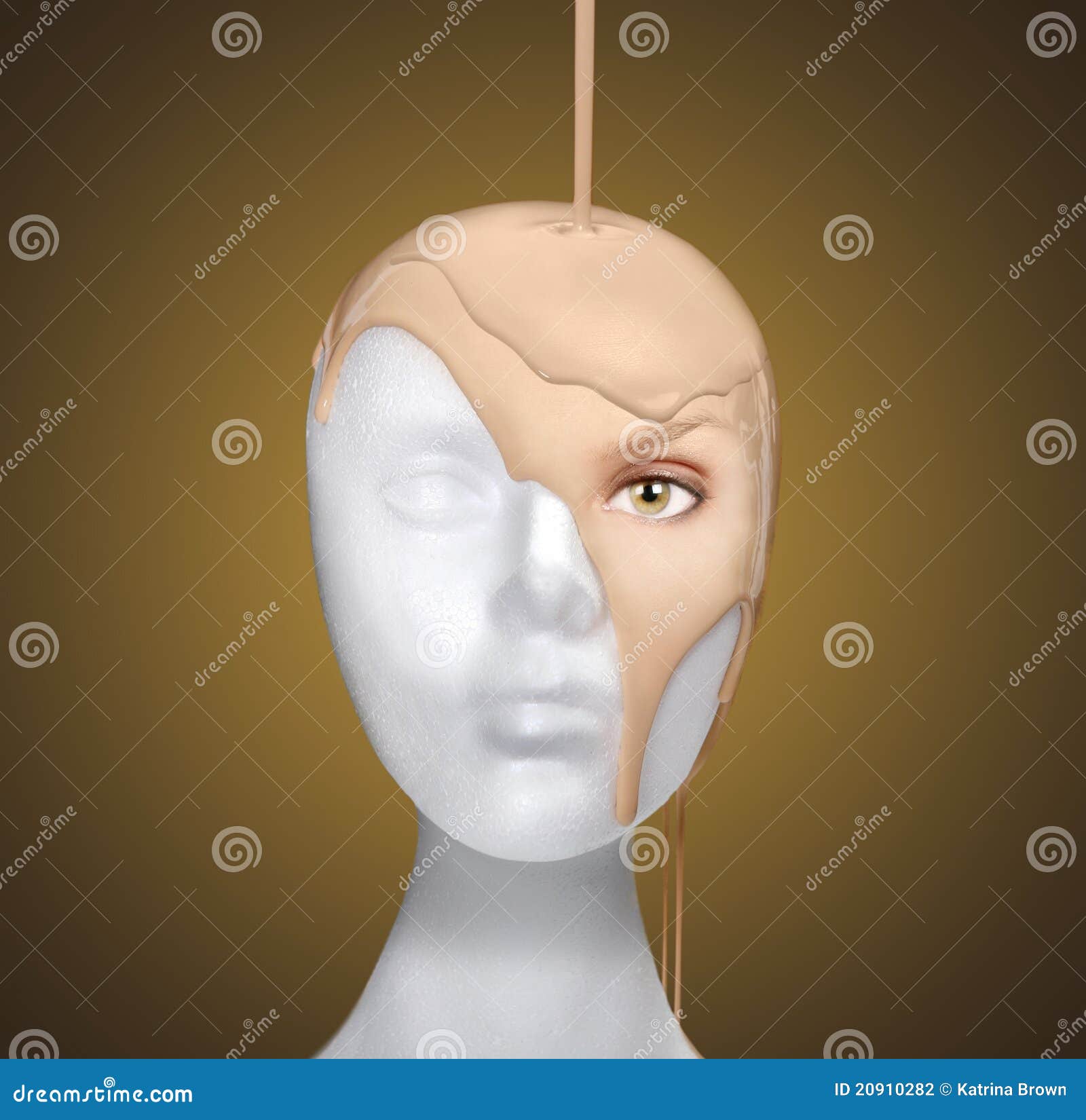 Concept of Pouring a Face Onto a Mannequin Head Stock Photo Image of liquid, pouring 20910282