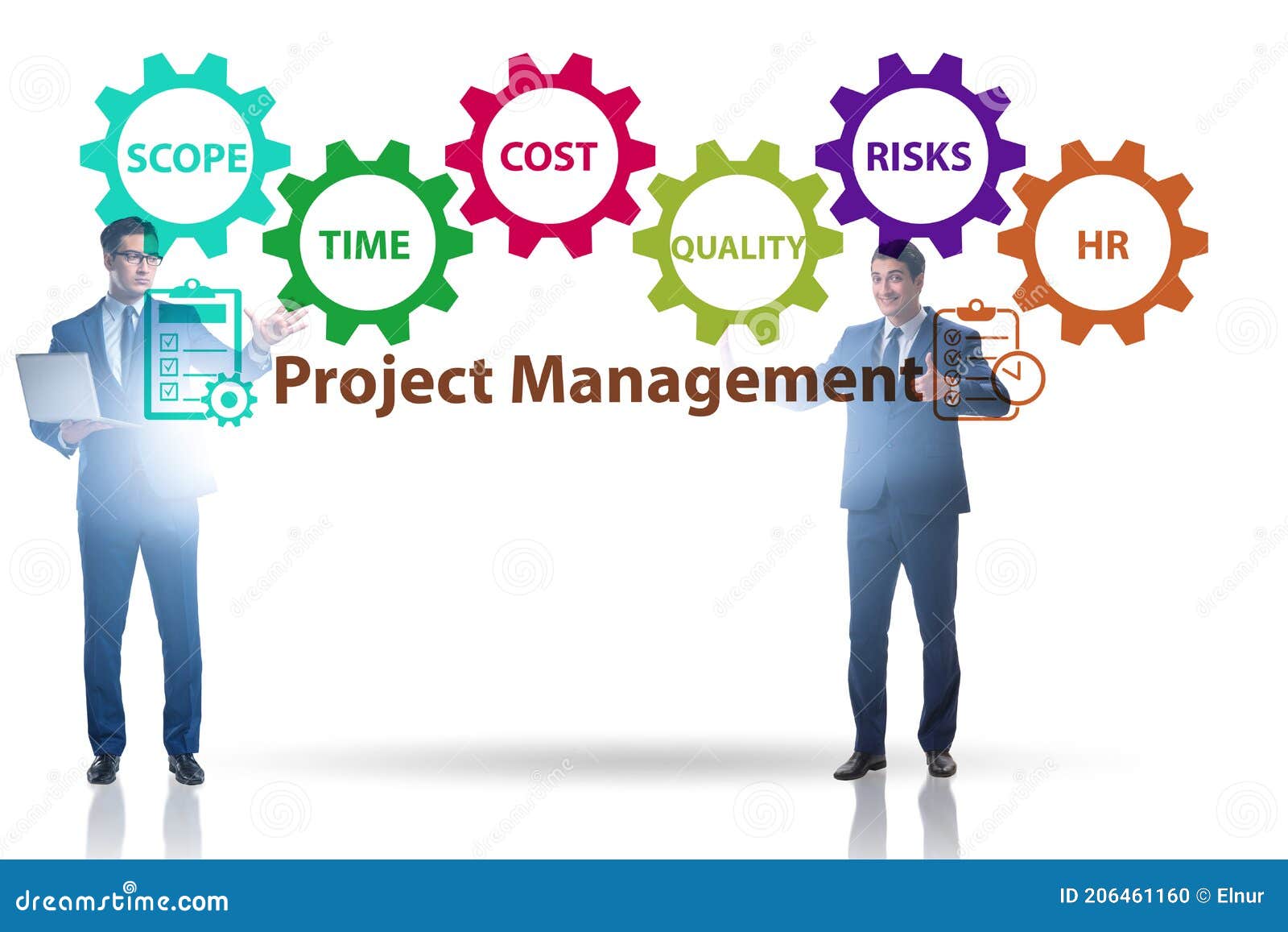 Concept of Project Management with Businessman Stock Illustration ...