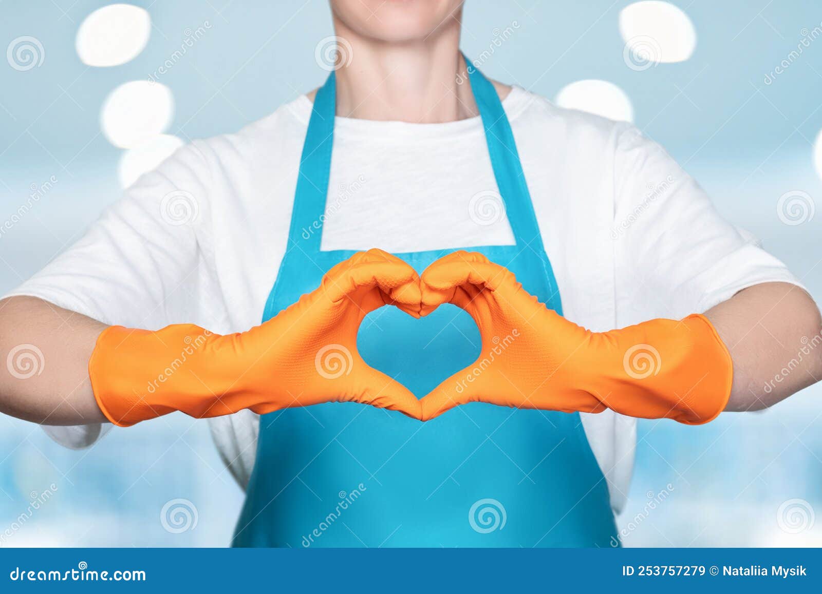 Qualitatively Lovingly Performed Work of a Cleaning Lady Stock Image