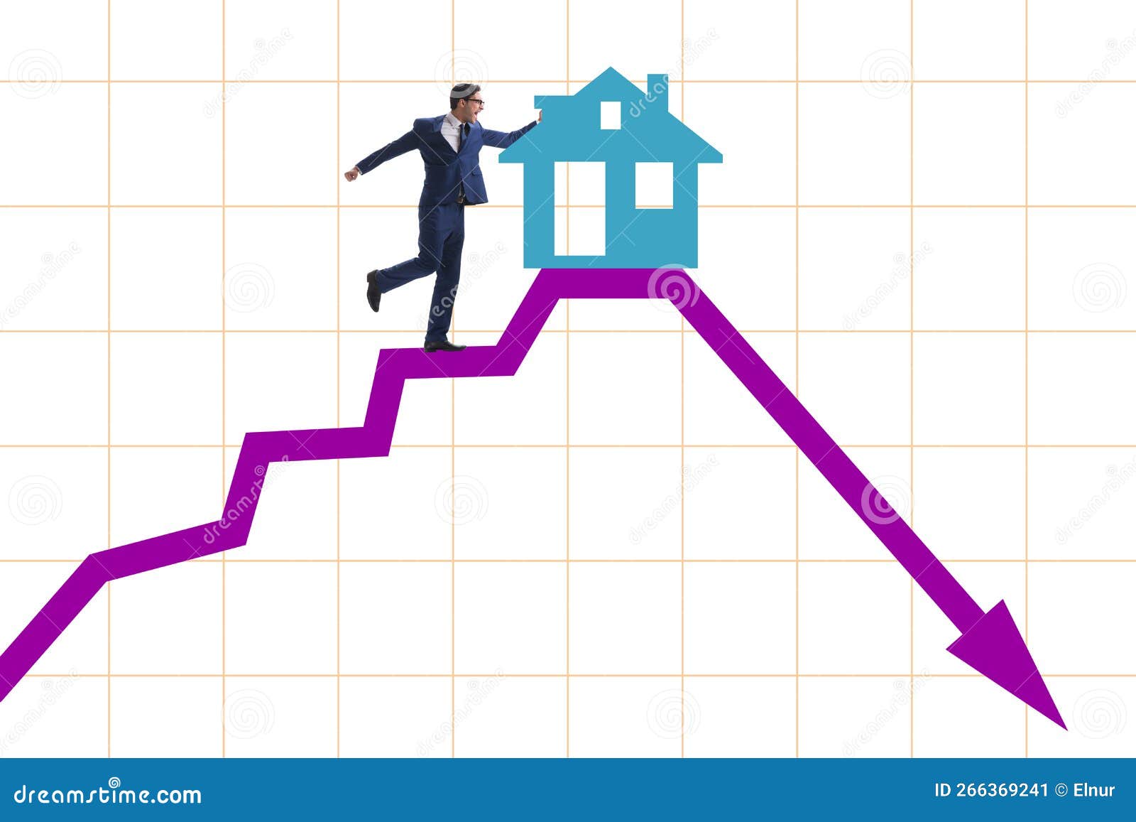Concept of Real Estate Price Bubble Bursting Stock Image Image of