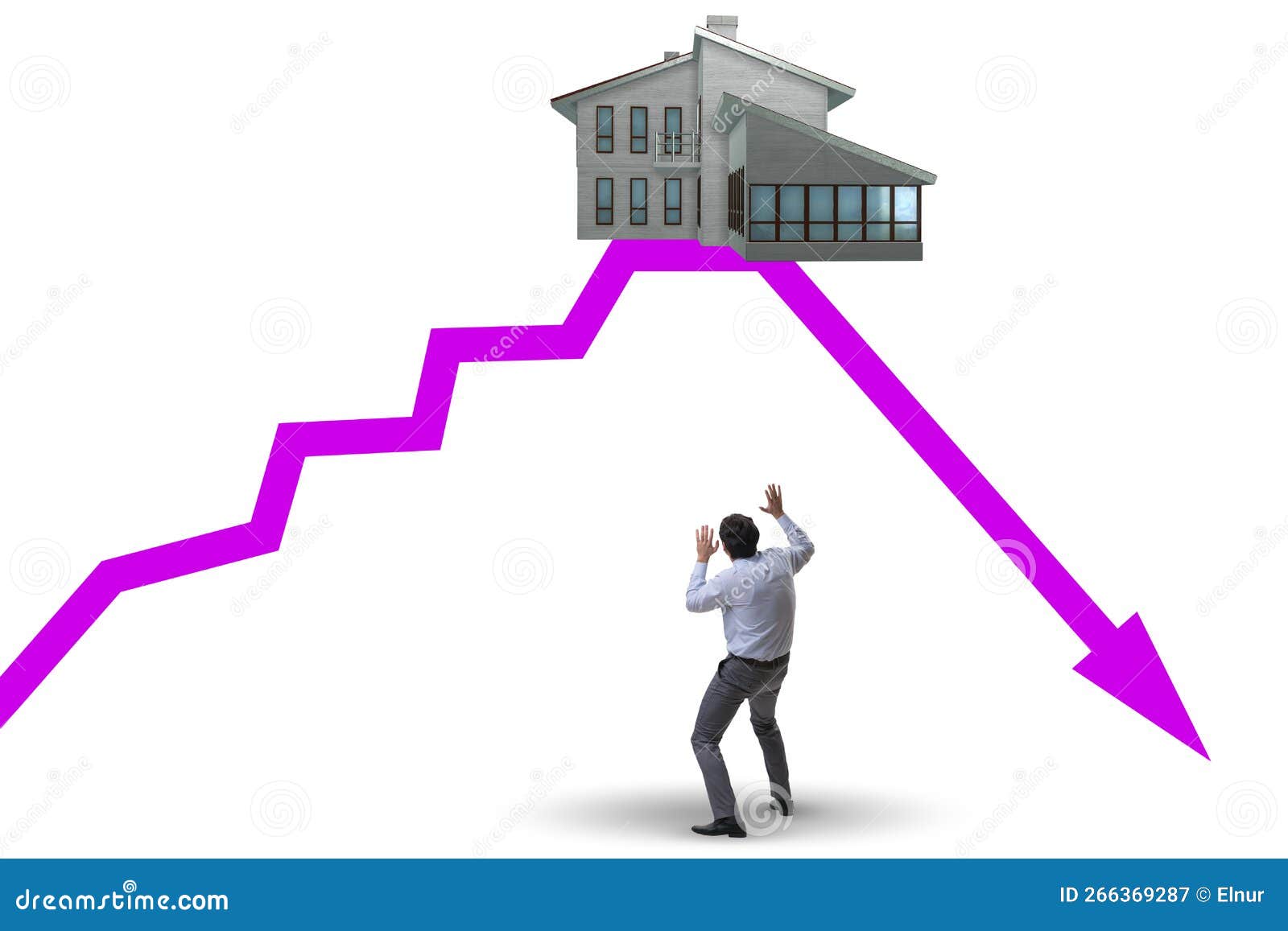 Concept of Real Estate Price Bubble Bursting Stock Image Image of