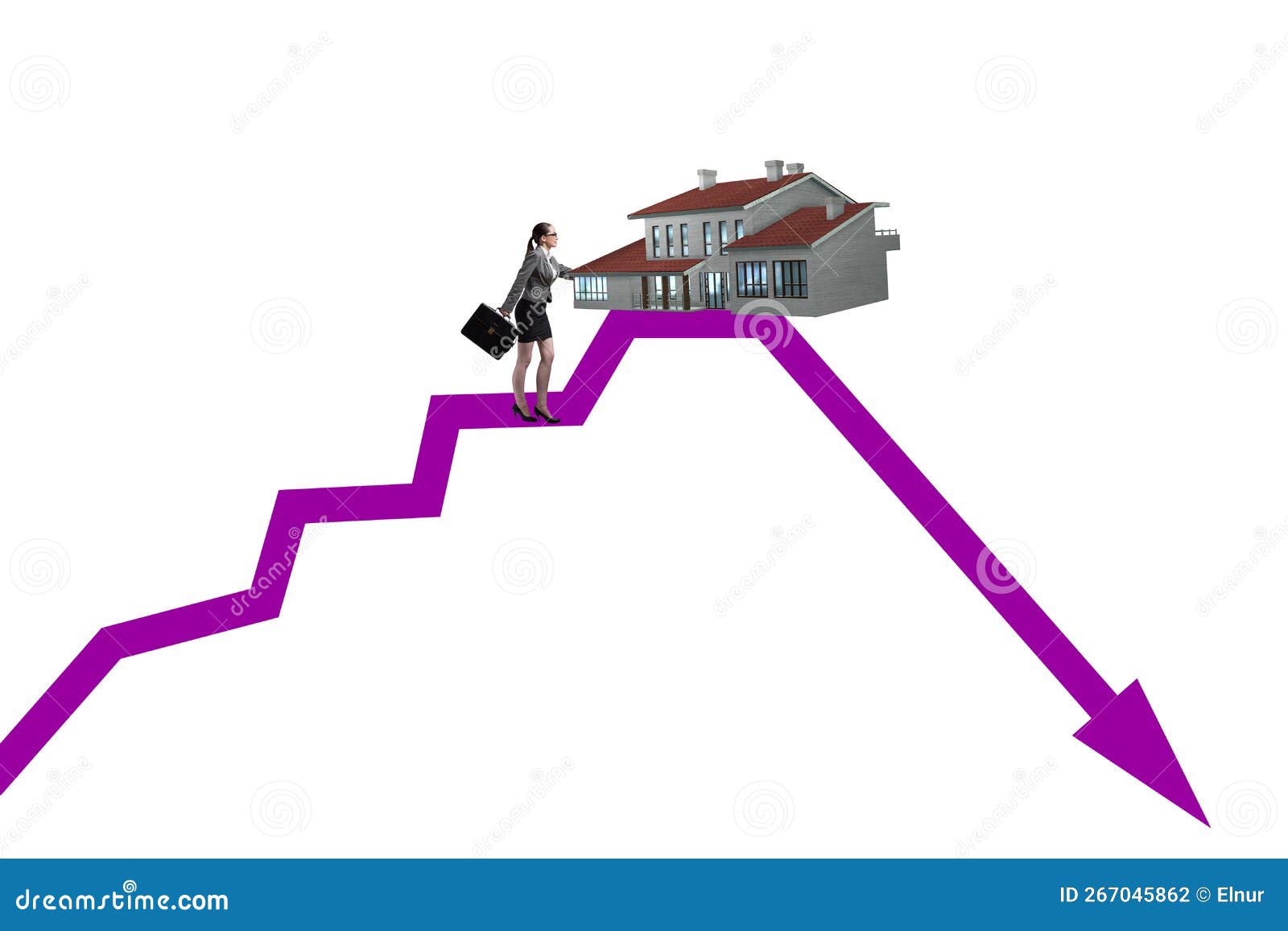 Concept of Real Estate Price Bubble Bursting Stock Photo Image of
