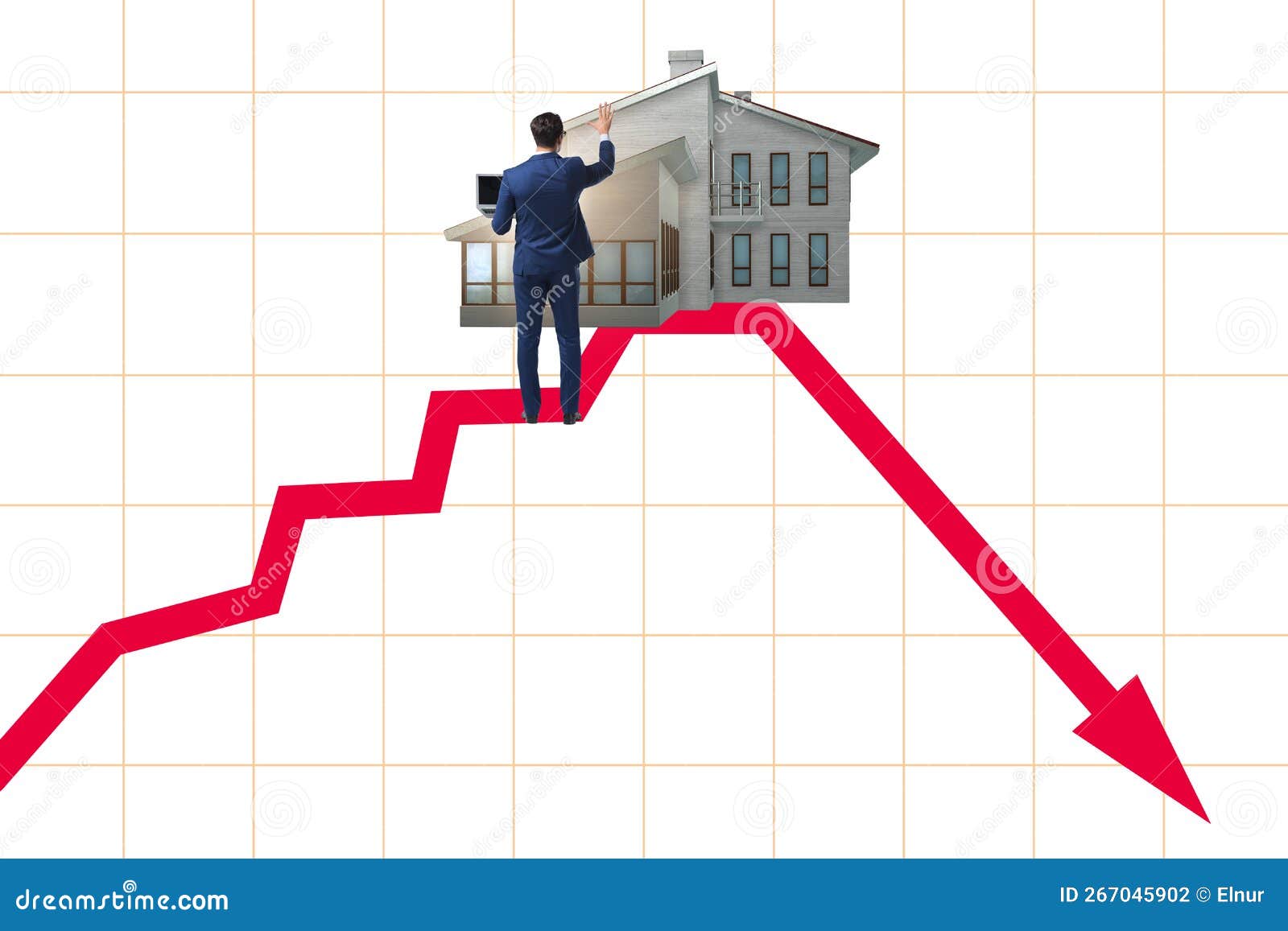 Concept of Real Estate Price Bubble Bursting Stock Photo Image of