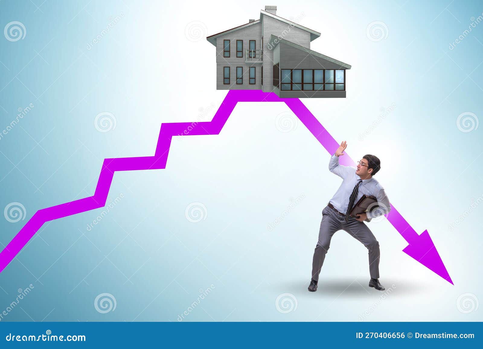 Concept of Real Estate Price Bubble Bursting Stock Photo Image of bankrupt, house 270406656