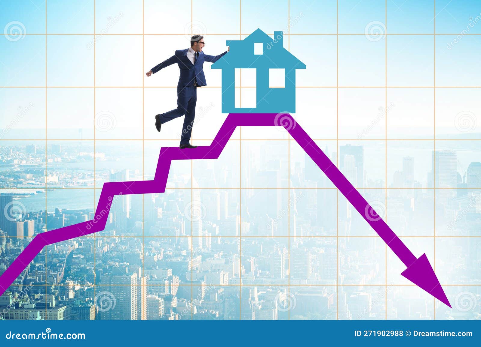 Concept of Real Estate Price Bubble Bursting Stock Photo Image of