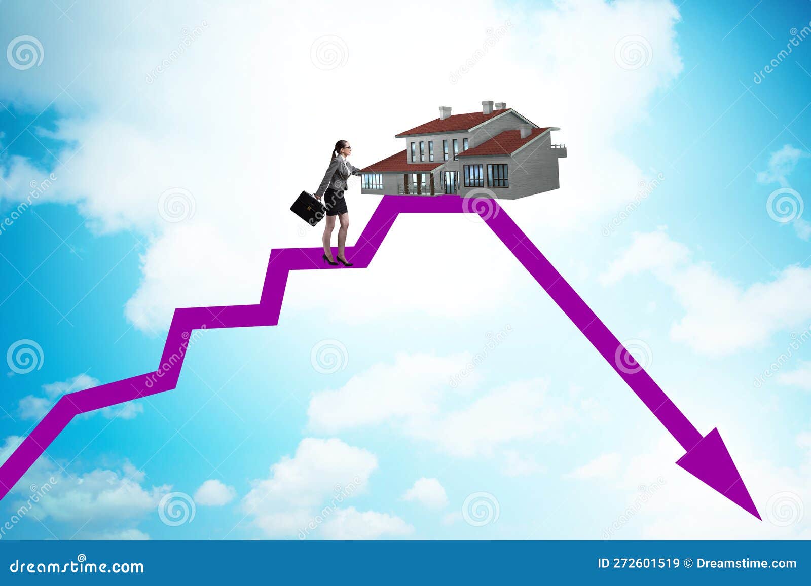 Concept of Real Estate Price Bubble Bursting Stock Image Image of