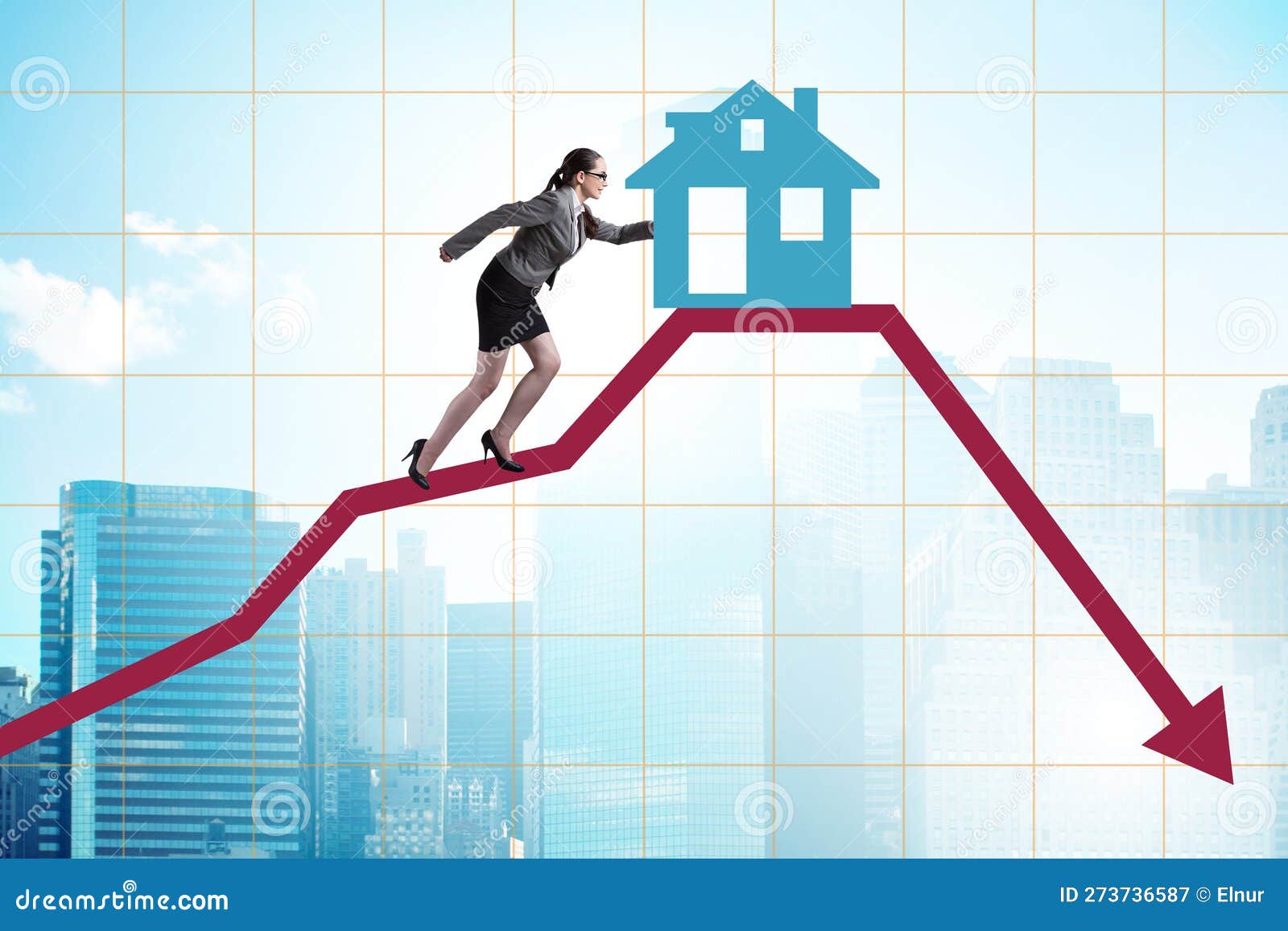 Concept of Real Estate Price Bubble Bursting Stock Image Image of risk, finance 273736587