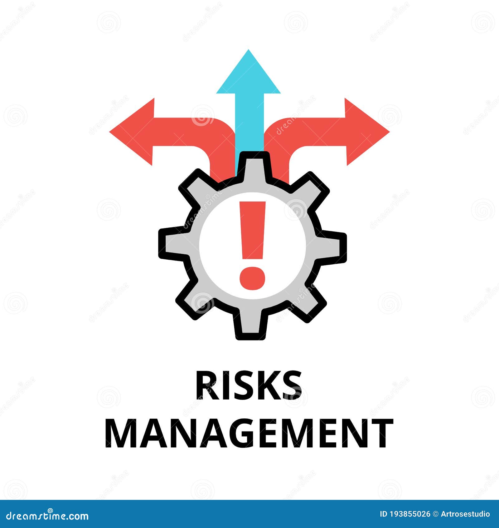 Concept of Risks Management Icon, Modern Flat Thin Line Design Vector