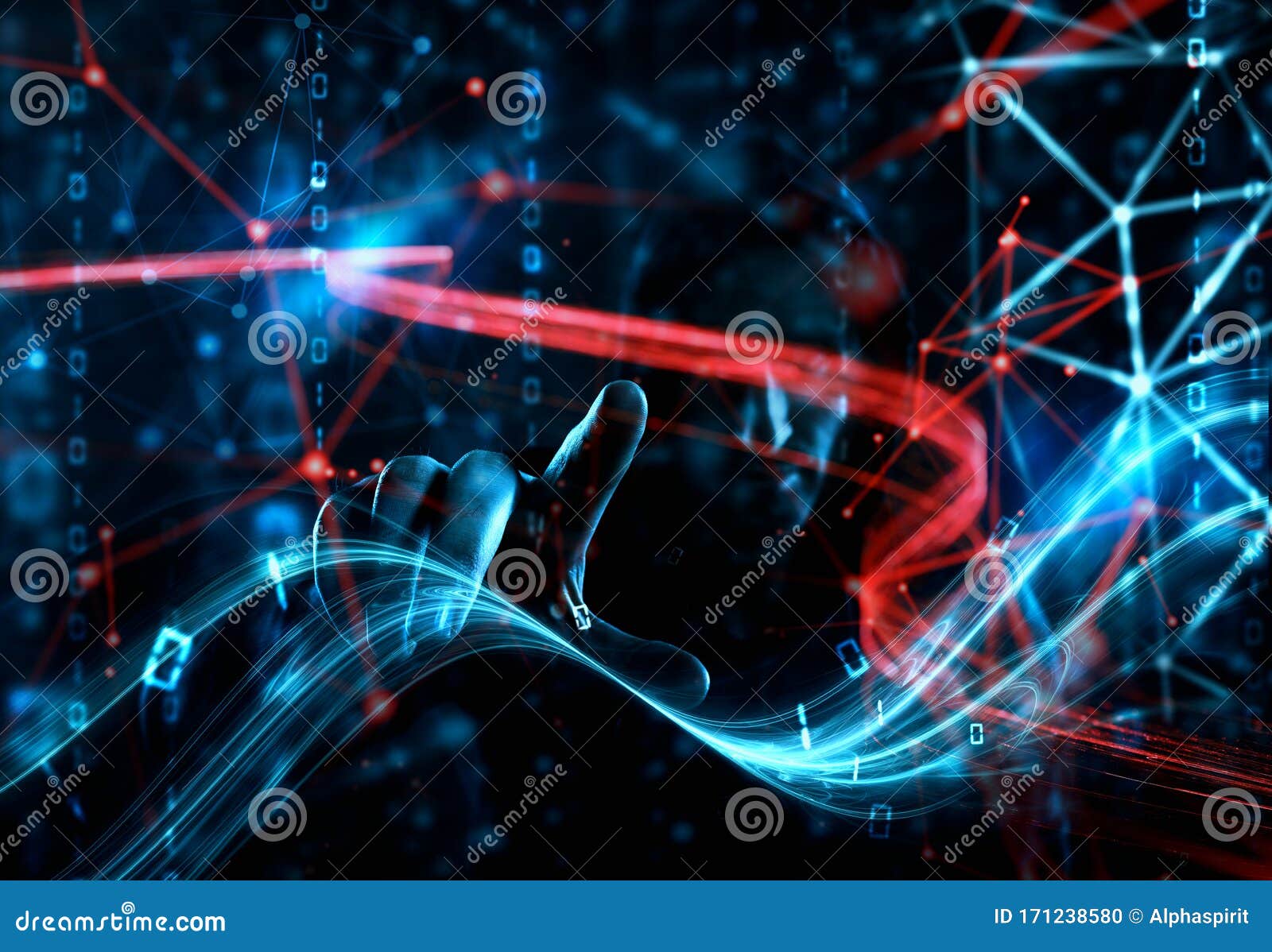 concept of safety with hacker in a dark environment with digital and network effects