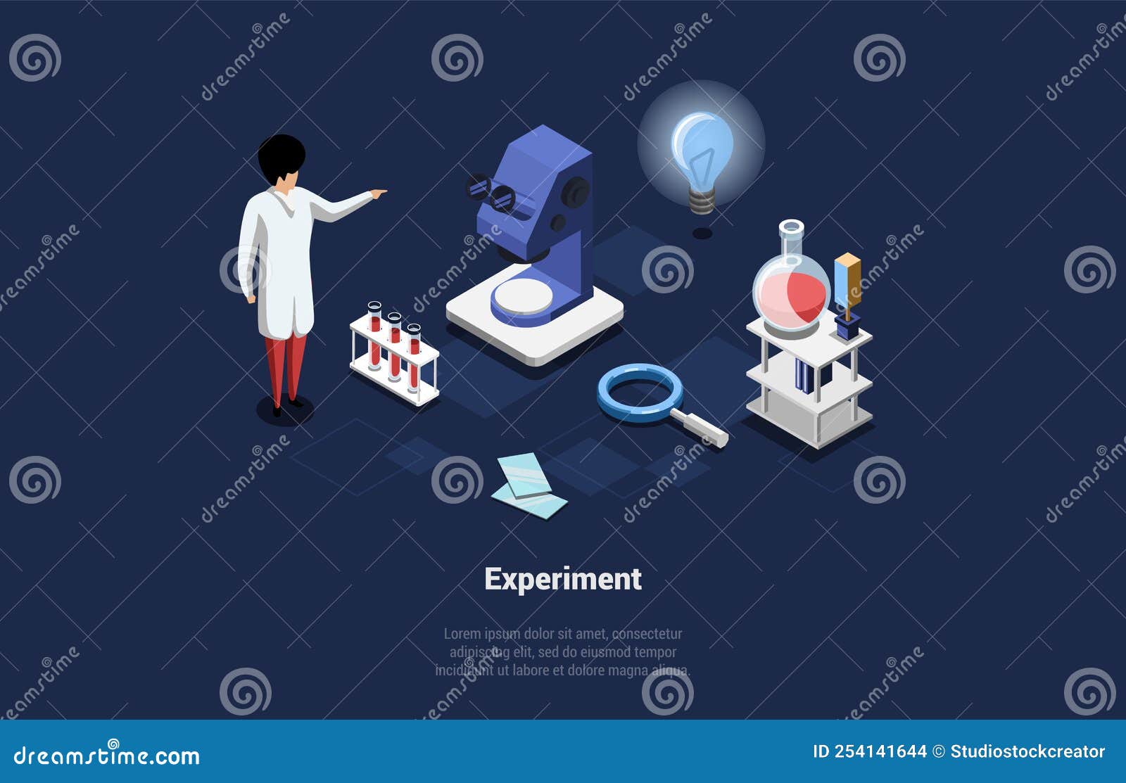 Concept of Science and Laboratory Experiment. Scientist Making Research