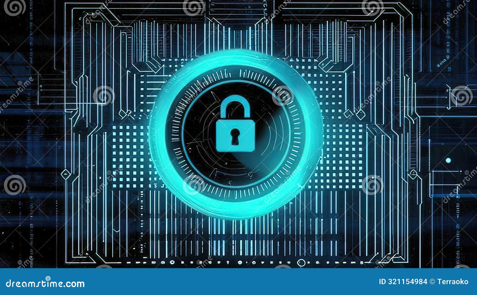 concept of secure connection or cyber security service, security lock with login and connection of verified credentials