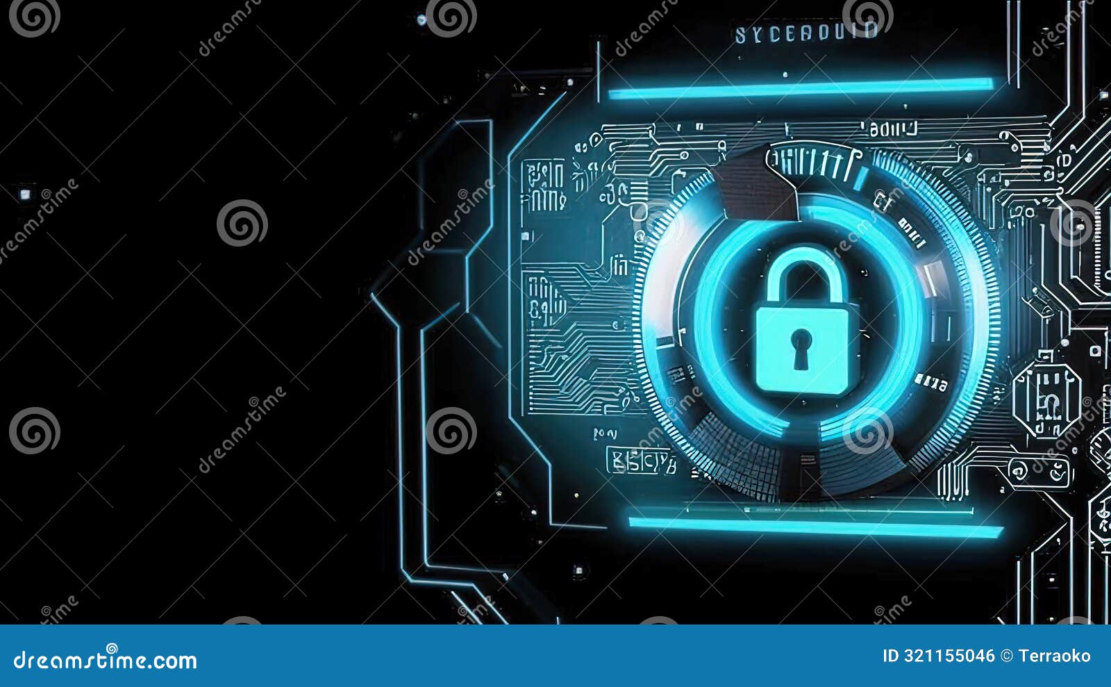 concept of secure connection or cyber security service, security lock with login and connection of verified credentials