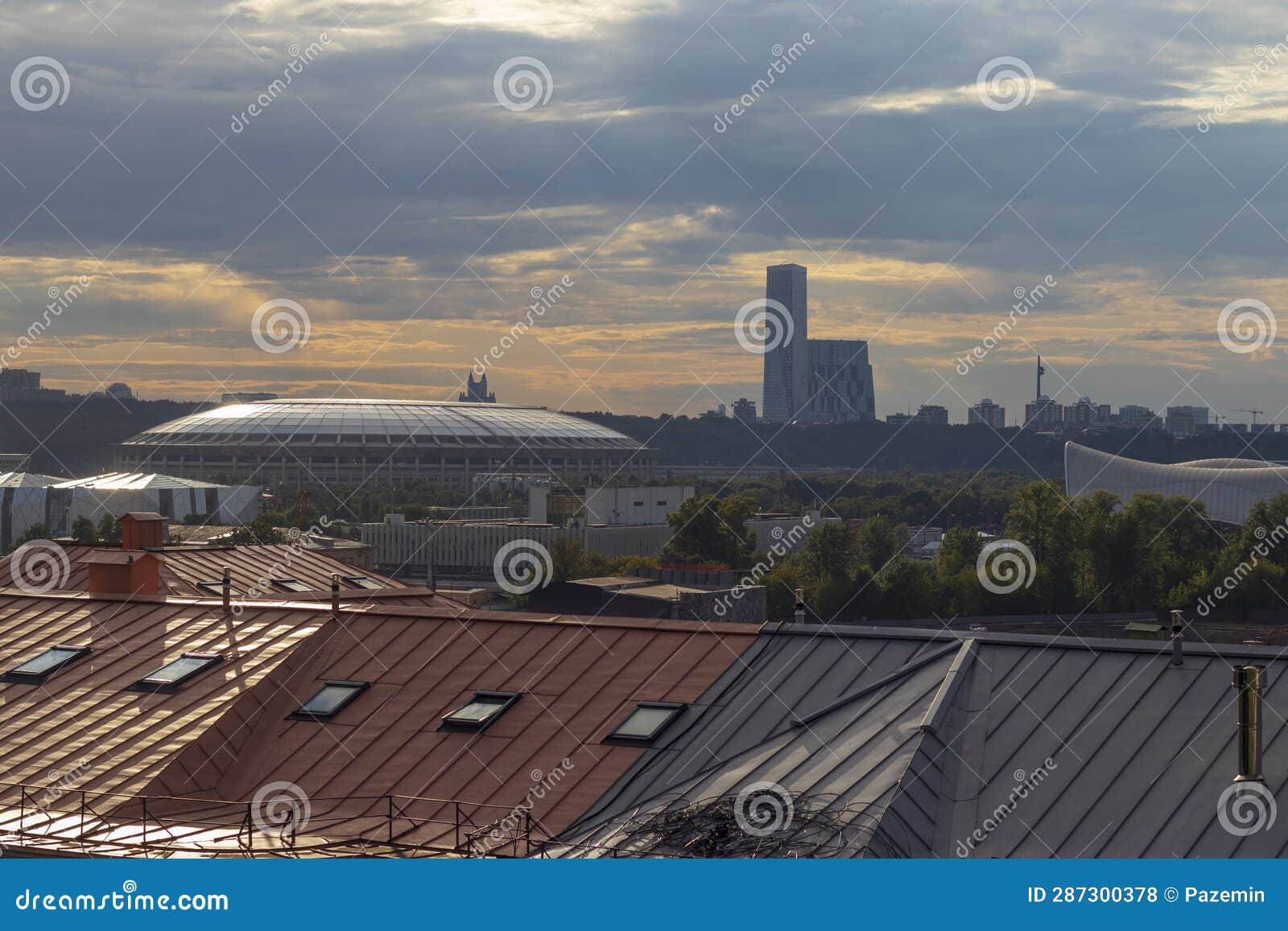 Concept Shot of the Modern Structure Made of Glass. Urban Stock Photo