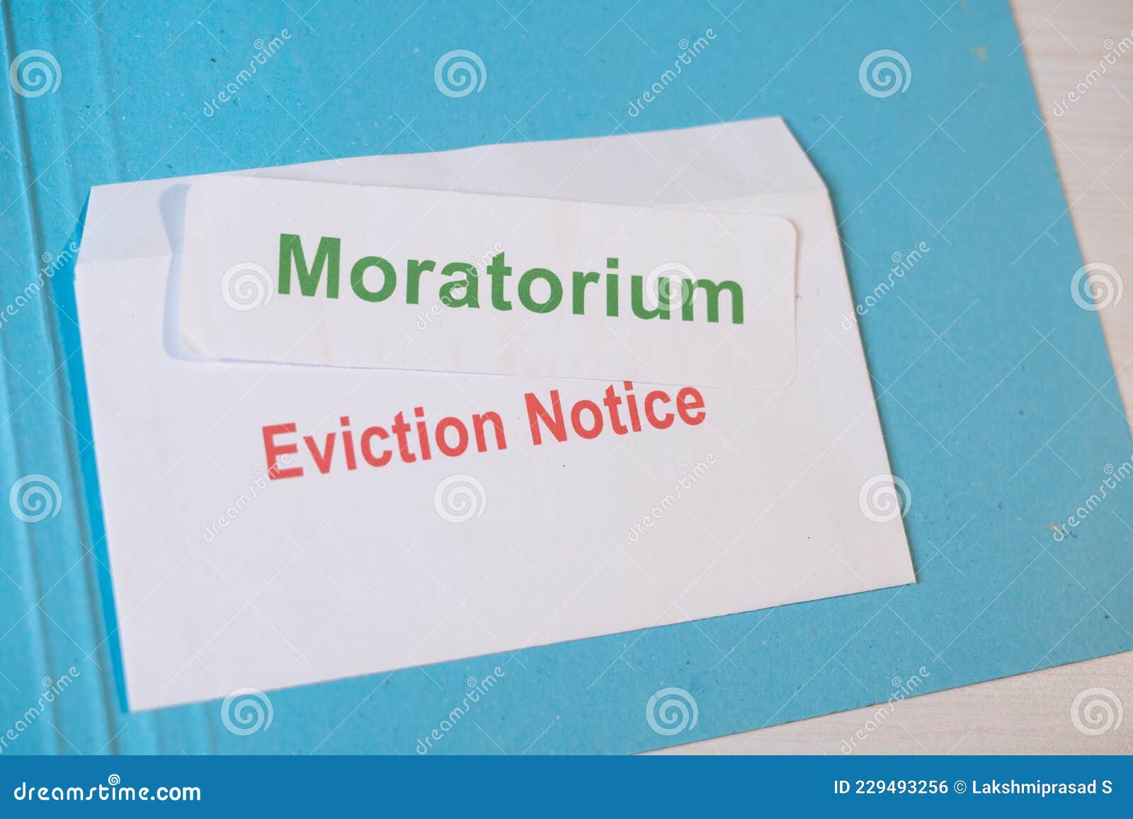 concept showing moratorium for evictions by showing eviction notice on table during coronavirus or covid-19 pandemic