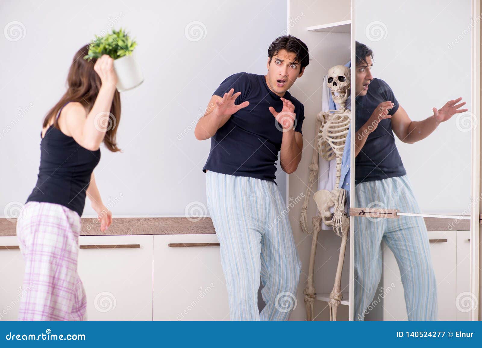 The Concept of Skeleton in the Cupboard or Closet Stock Image Image