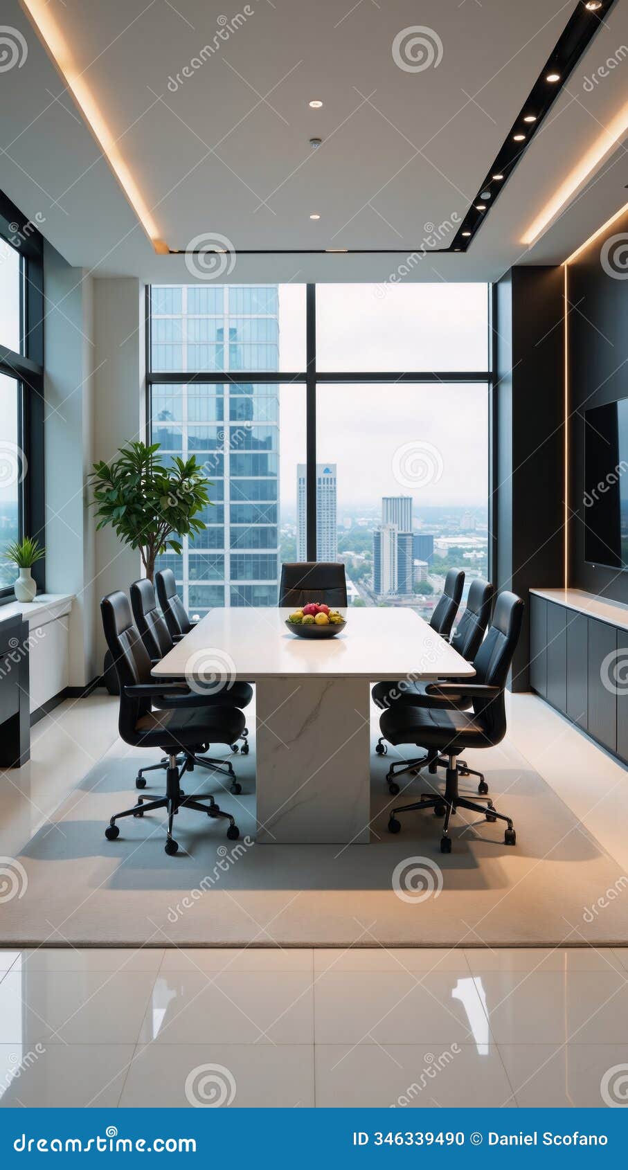 A Sleek Modern Luxury Office Interior Design Featuring an Openconcept