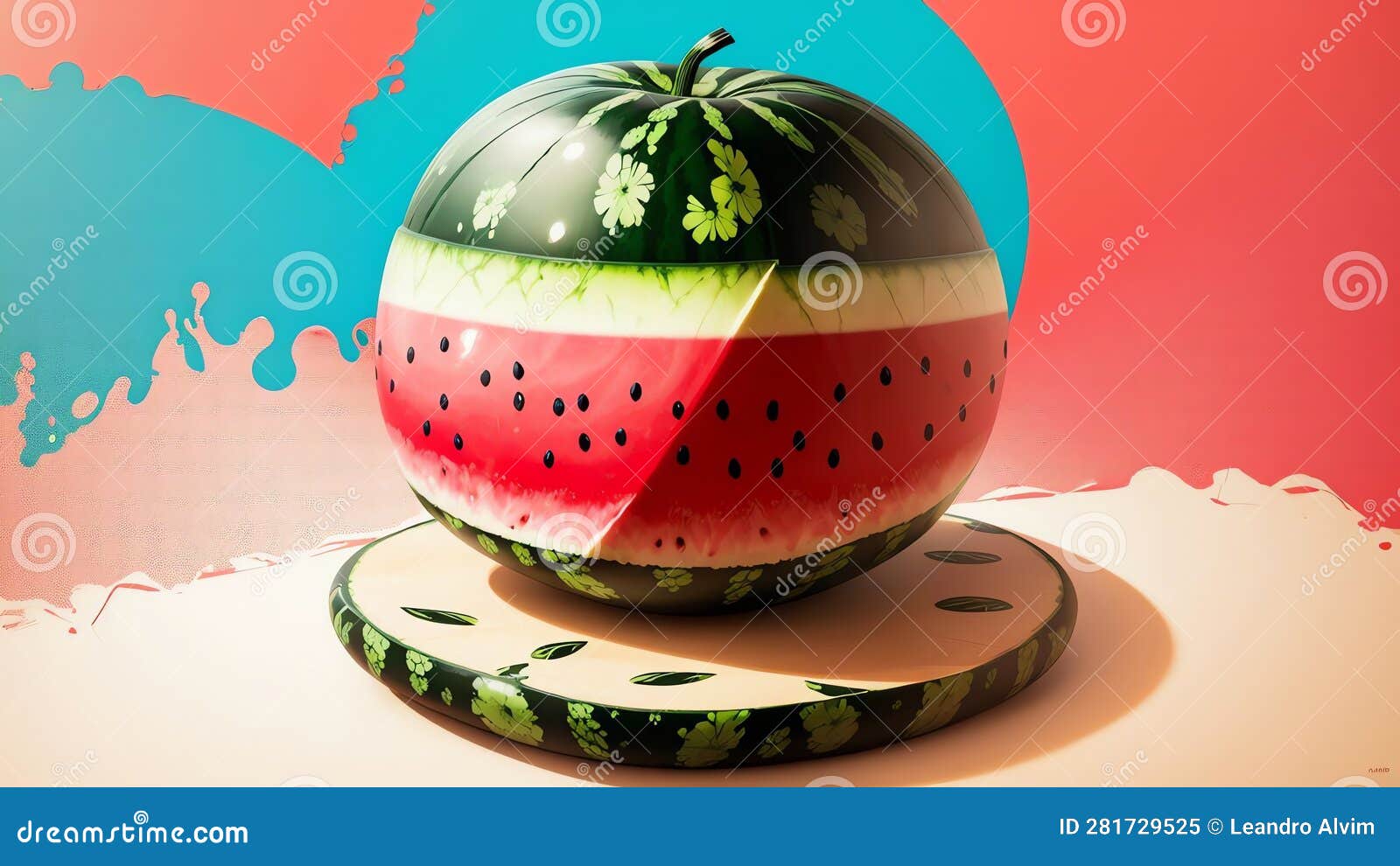 Slice of Summer Watermelon Cutting Board for National Watermelon Day.AI