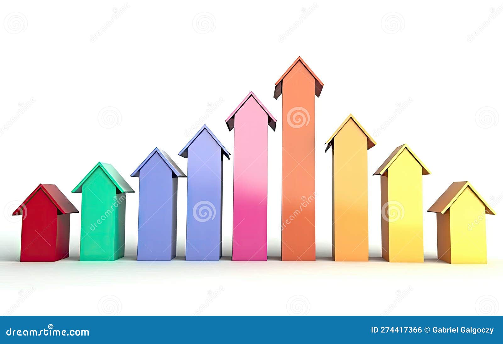 concept of small toy houses as arrow graph