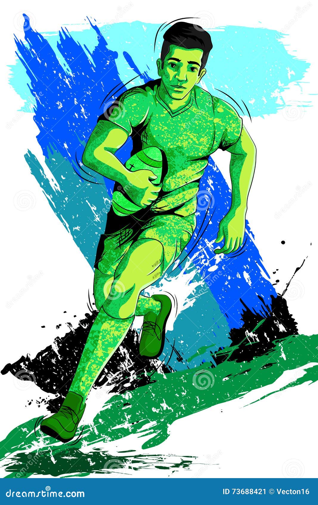 Concept of Sportsman Playing Rugby Stock Vector Illustration of