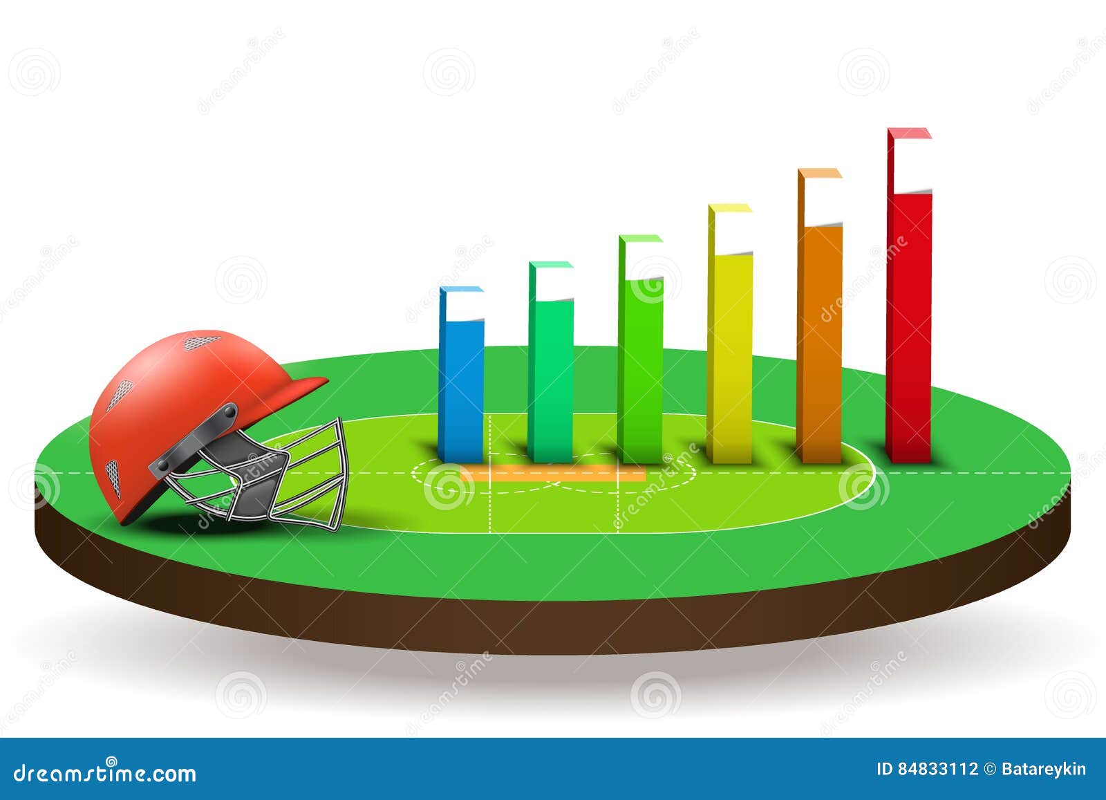 Concept of Statistics about the Cricket Stock Vector Illustration of