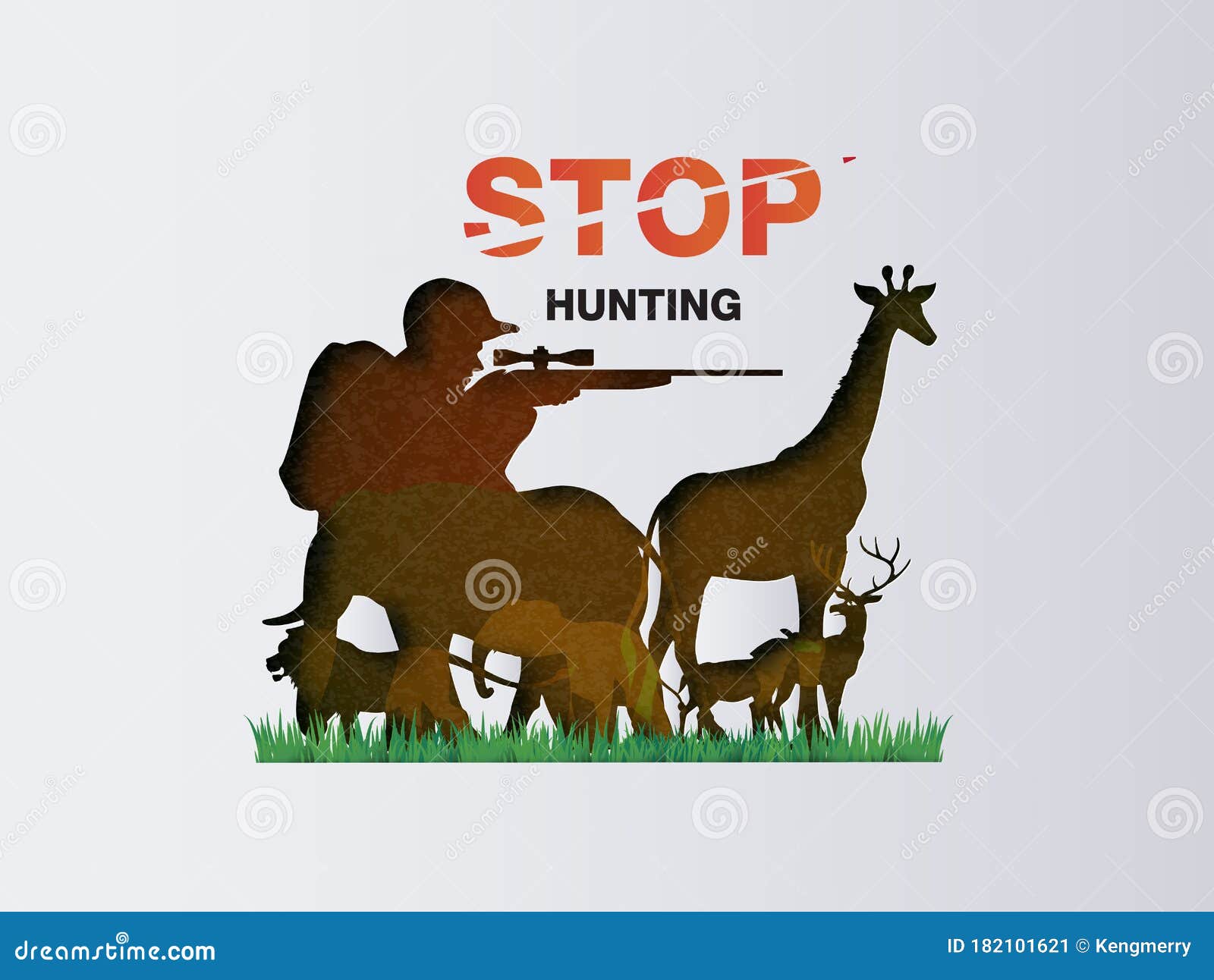 Stop hunting animal stock vector. Illustration of background - 182101621 Stop hunting animal stock vector. Illustration of background - 182101621