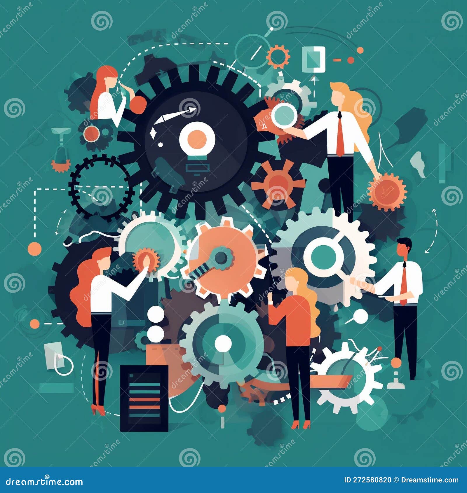 The Concept of Successful Teamwork Stock Illustration Illustration of