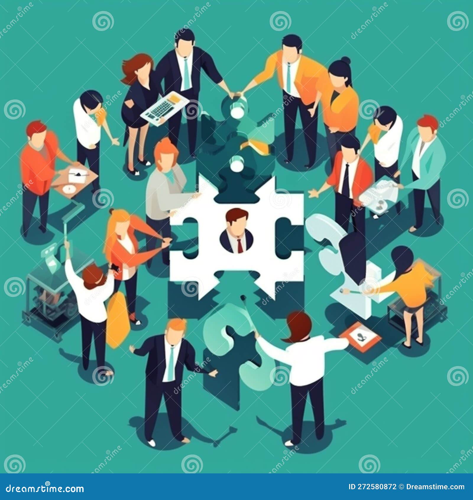 The Concept of Successful Teamwork Stock Illustration Illustration of