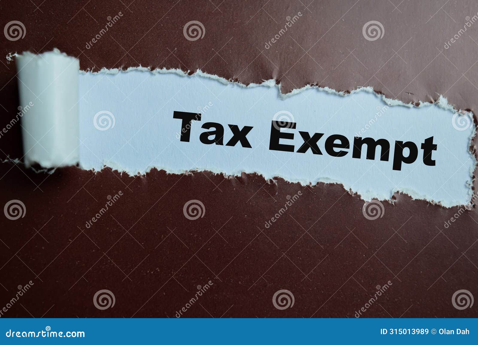 concept of tax exempt text written in torn paper