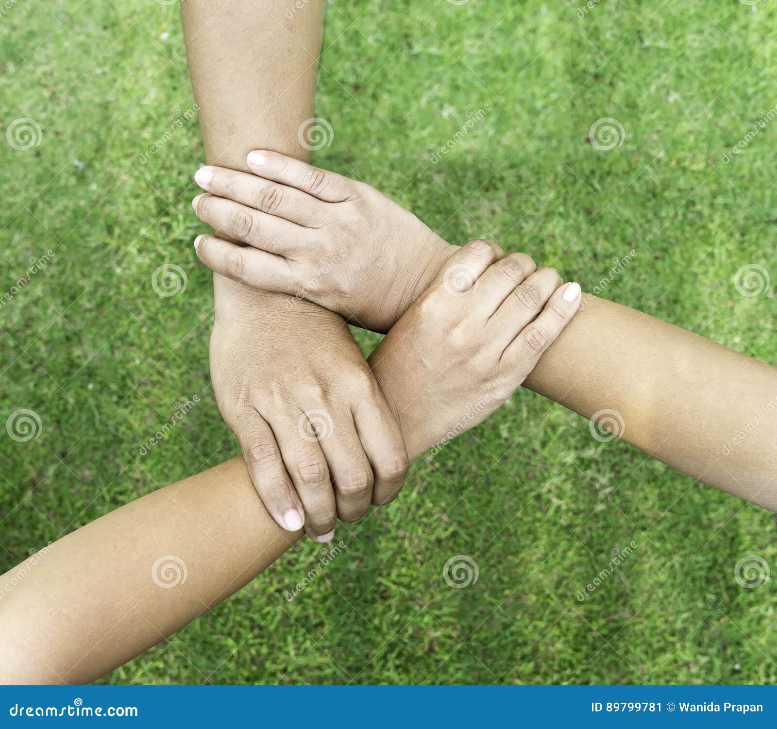 Concept of teamwork. business people joined hands