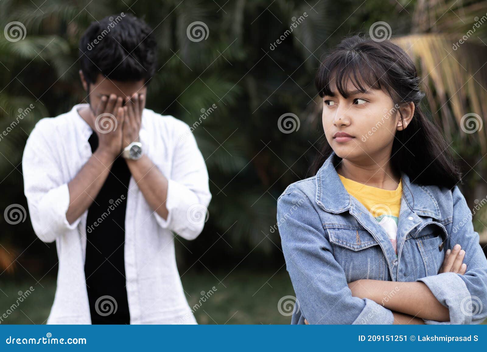 Concept of Teenager Couple Love Breakup - the Angry Serious ...