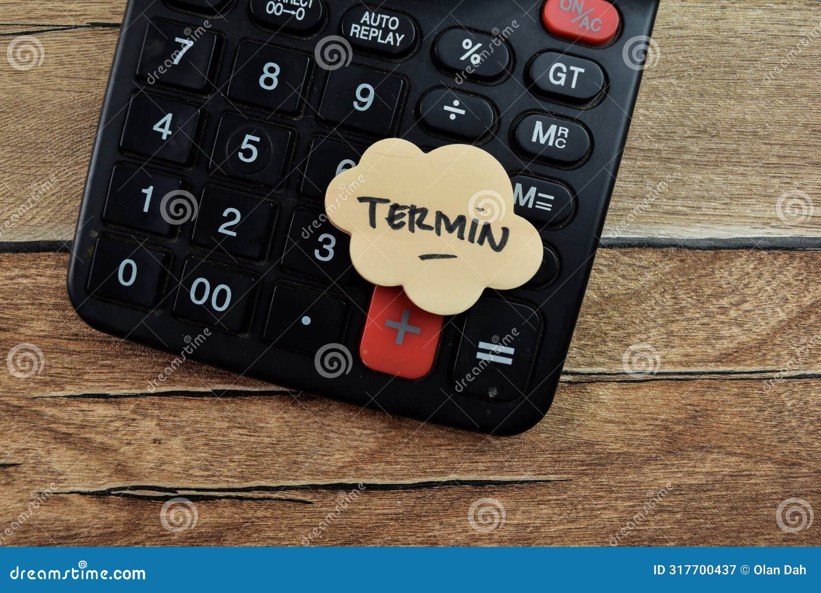concept of termin write on sticky notes  on wooden table