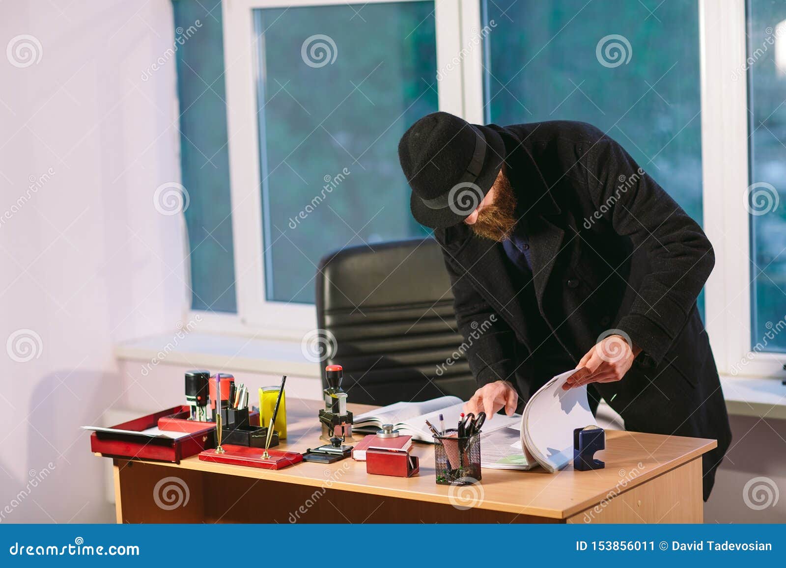 Concept. Thief Steals in the Office. Spy in the Office. Stock Image - Image  of hide, interior: 153856011