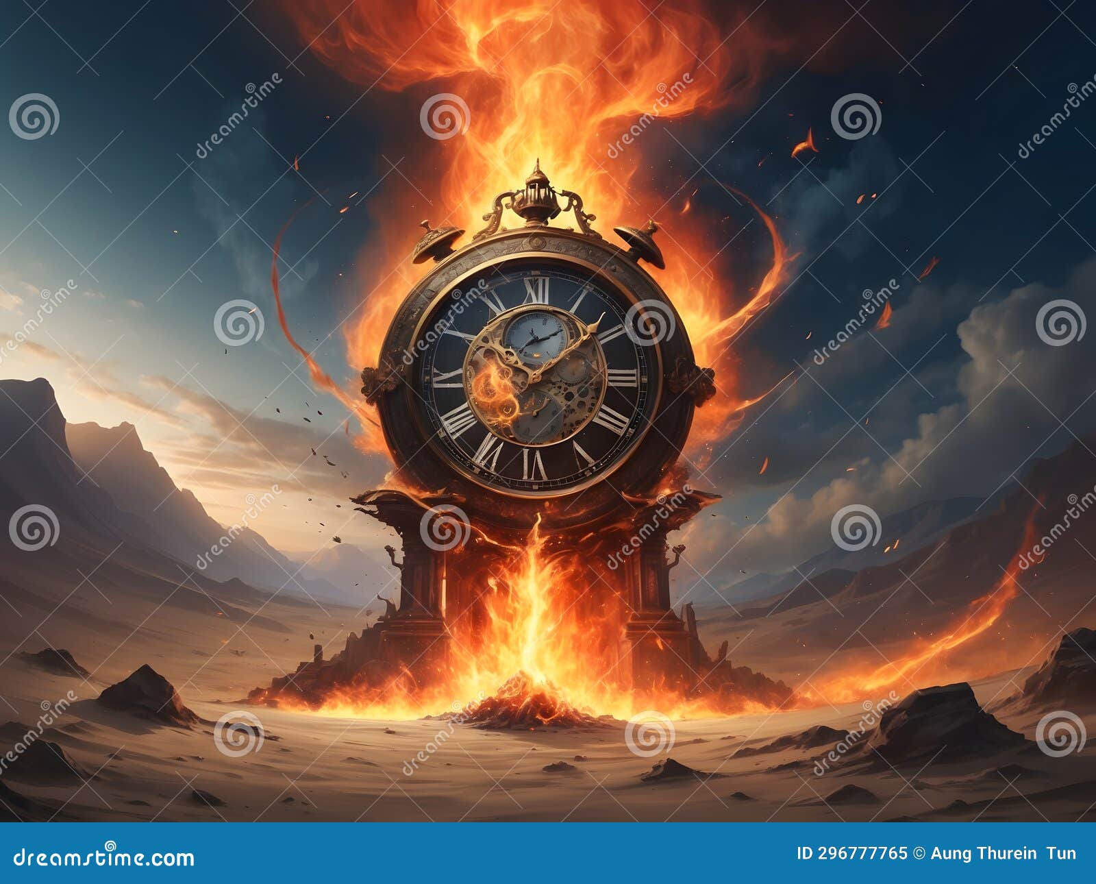A concept of time burning stock illustration. Illustration of flaming 296777765