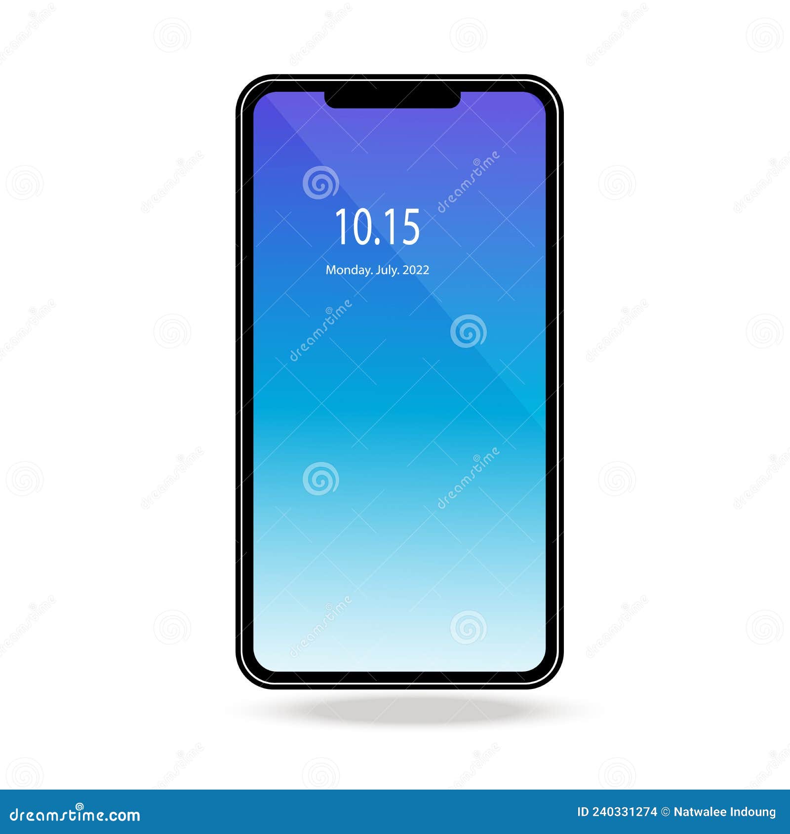Concept of Touch Screen Phone with Empty Interface, Interface Elements on Screen Icons and