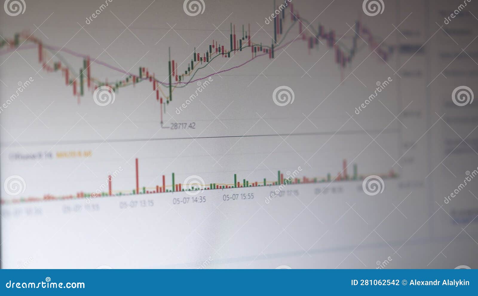 The Concept of Trading on a Cryptocurrency Exchange.Stock Market Chart on a  Blue Background Stock Photo - Image of concept, design: 281062542