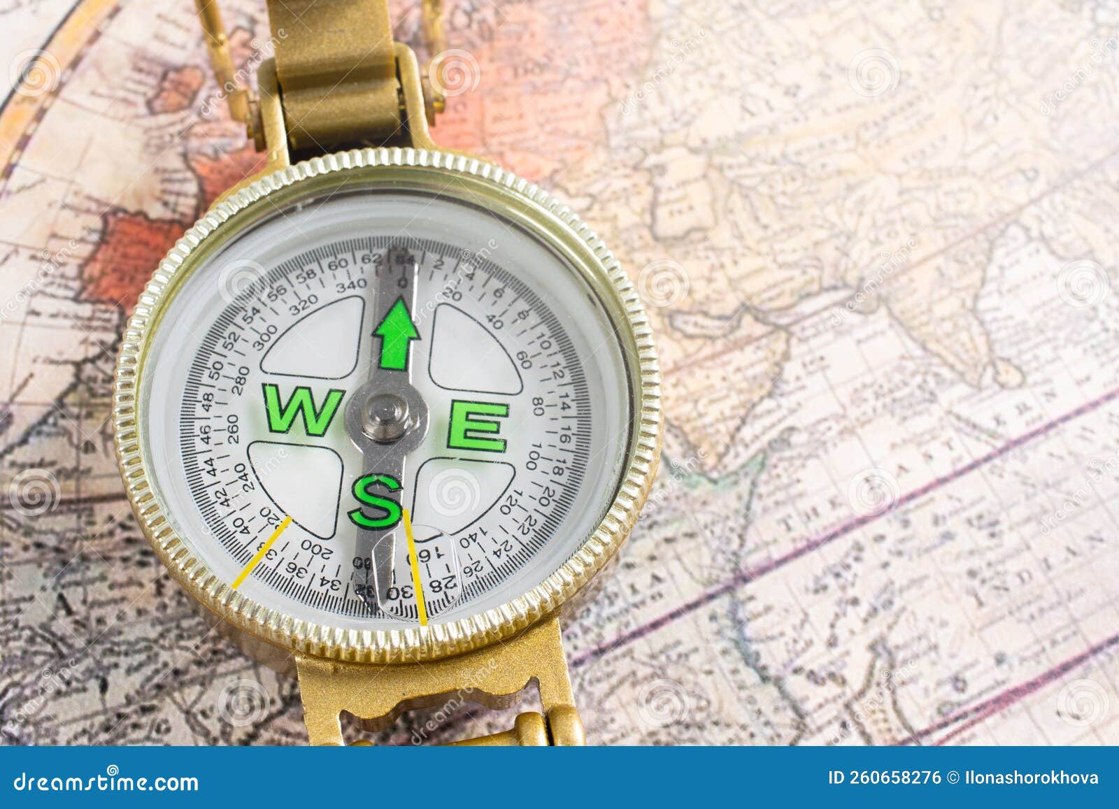 Concept of Travel. Map and Compass Stock Photo Image of business